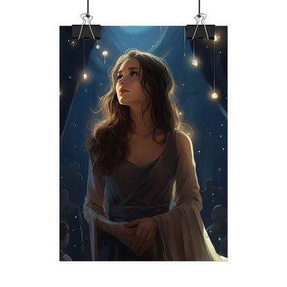 Contemplative Moment: A Person in Reflection - Dark Colored Portrait - Poster