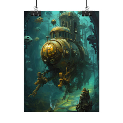 Underwater Steampunk Adventure: A Hero's Quest for Discovery - Poster