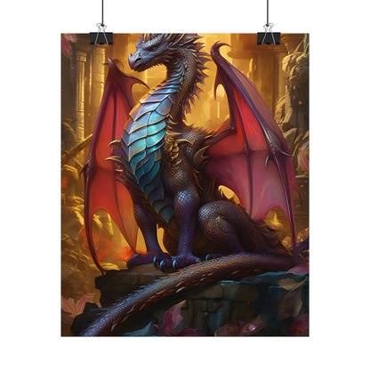 Ancient Dragon Guardian: Fantasy Artwork - Dragon Art - Poster