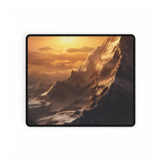 Majestic Mountain Summit: Epic Sunrise View - Nature Landscape Art - Desk Mat