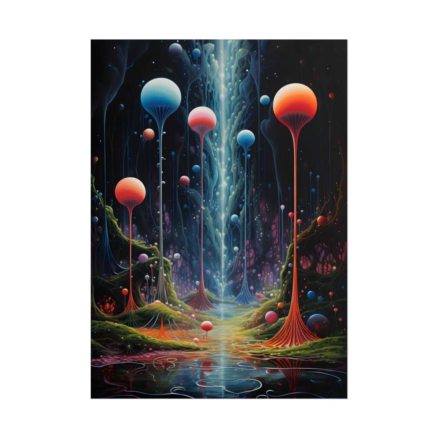 Celestial Dreams: Soft Blue Art Gallery - Poster