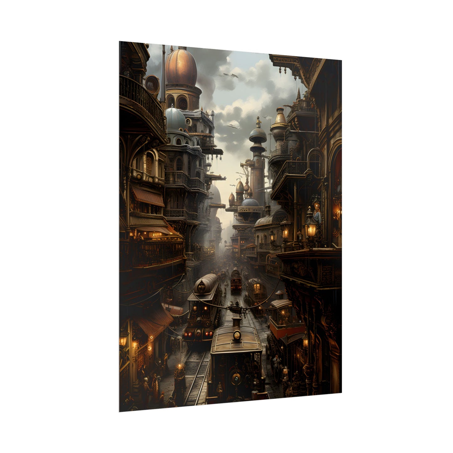 Steampunk Cityscape: Industrial Marvel Artwork - Poster