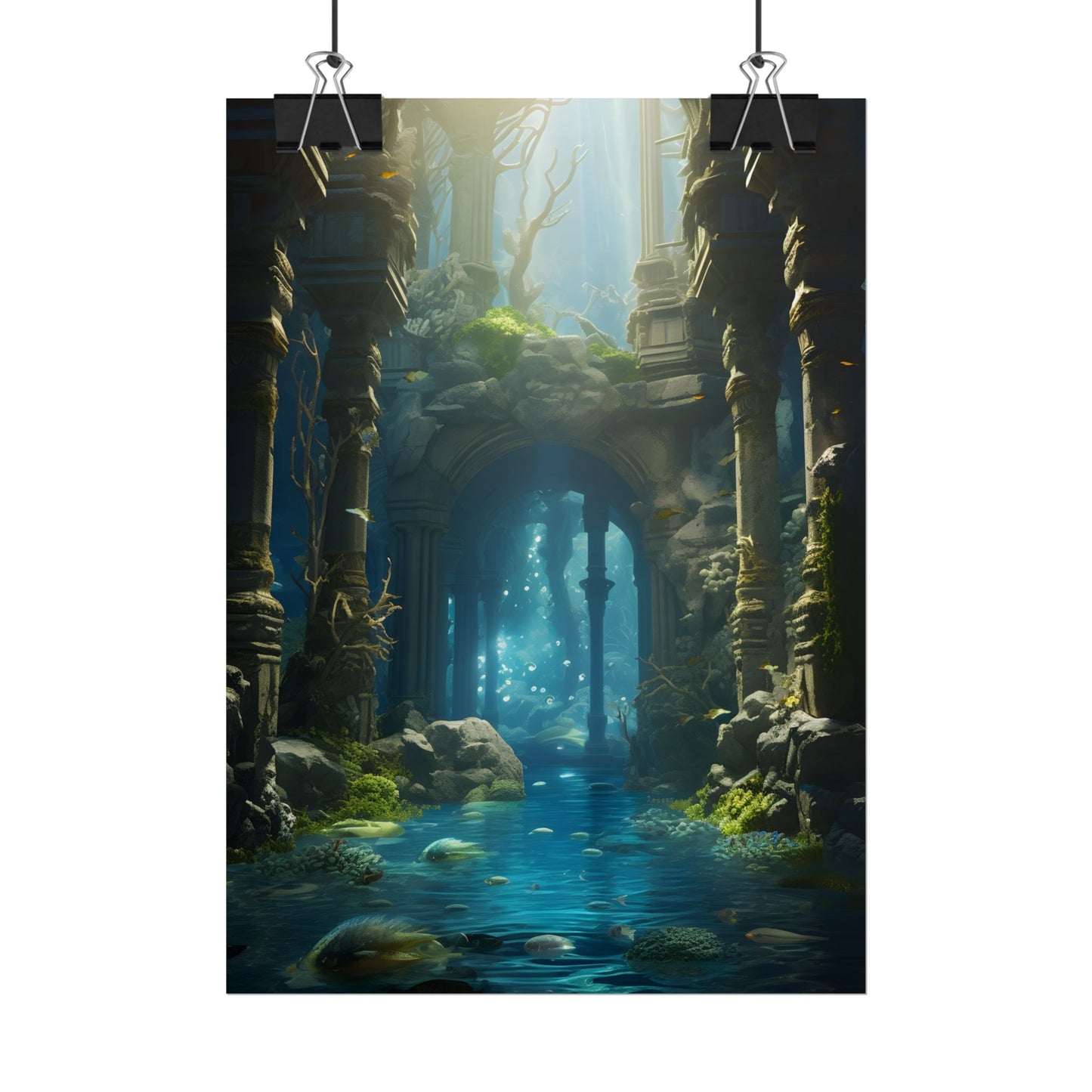 Mysterious Sunken Ancient Civilization: Underwater Artwork - Poster