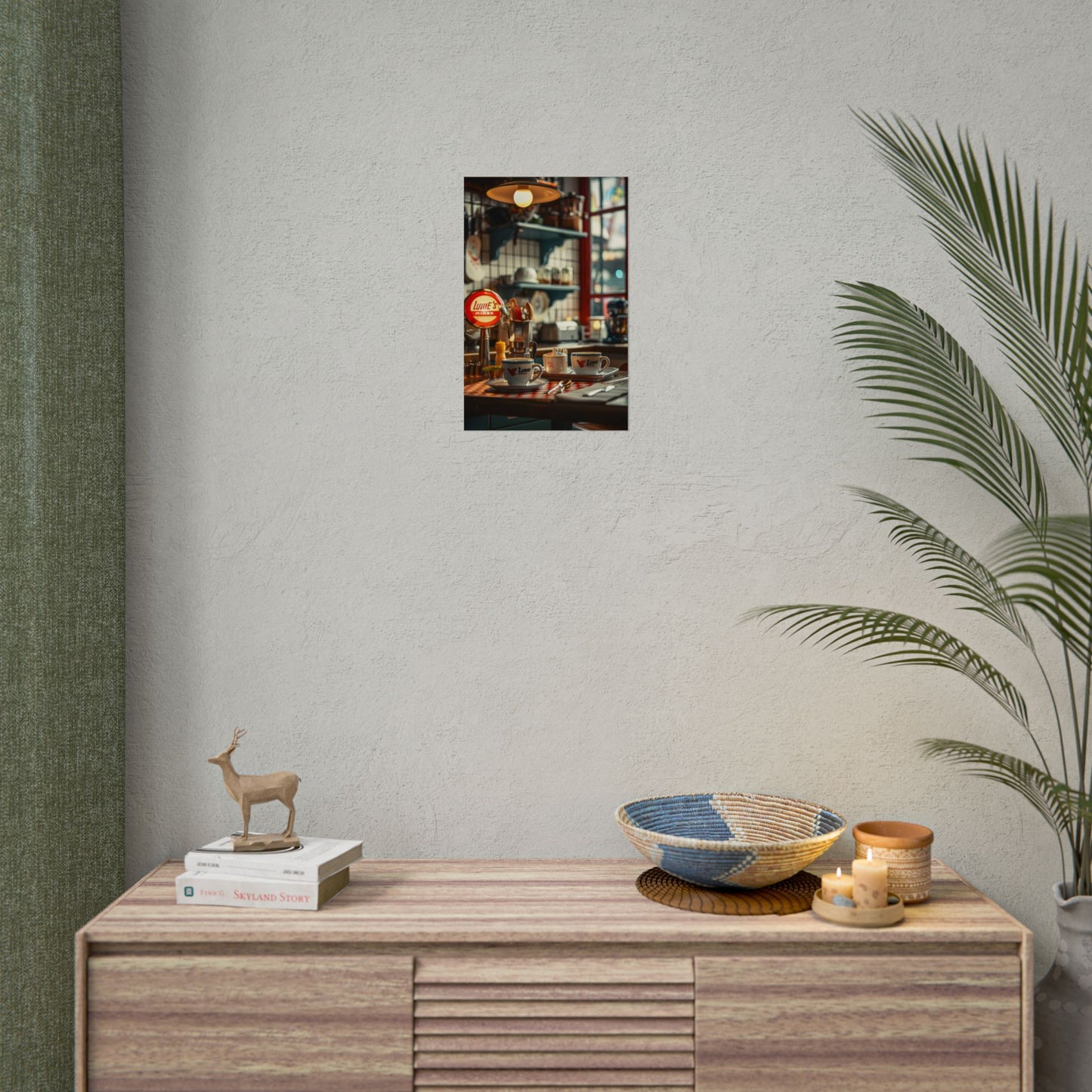 Retro Warmth: Cozy Lukes Diner Coffee Scene Art - Poster