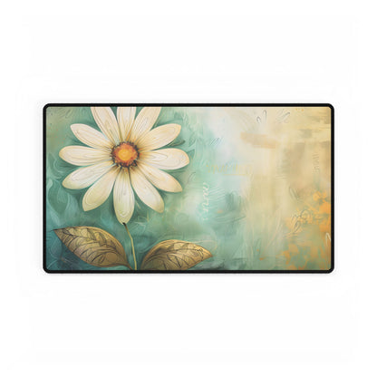 Whimsical Blooming Flower: Growth Mindset in Soft Pinks & Vibrant Reds - Desk Mat