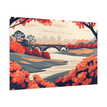 Retro Golf Course Illustration: Classic Greens - Poster