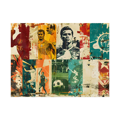 Vintage Soccer Posters: Retro Sports Art Collage - Poster