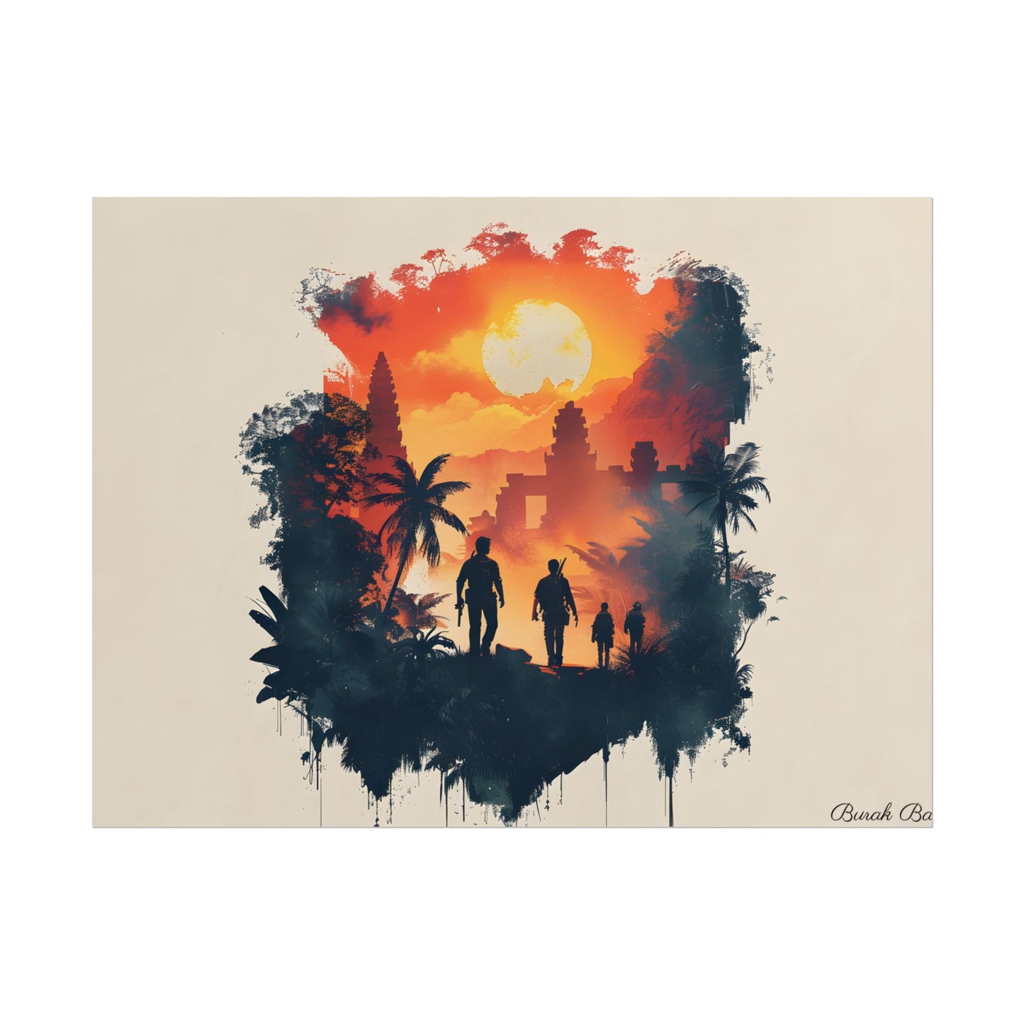 Nathan Drake's Adventure: Minimalist Illustration - Poster