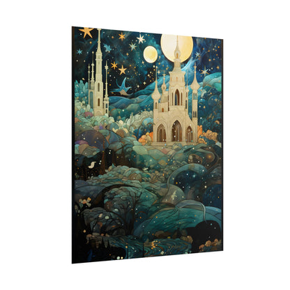 Medieval Stained Glass: Intricate Church Windows Art - Poster