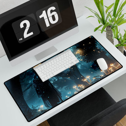 Whispers of Ancient Magic in a Moonlit Mystical Forest - Desk Mat