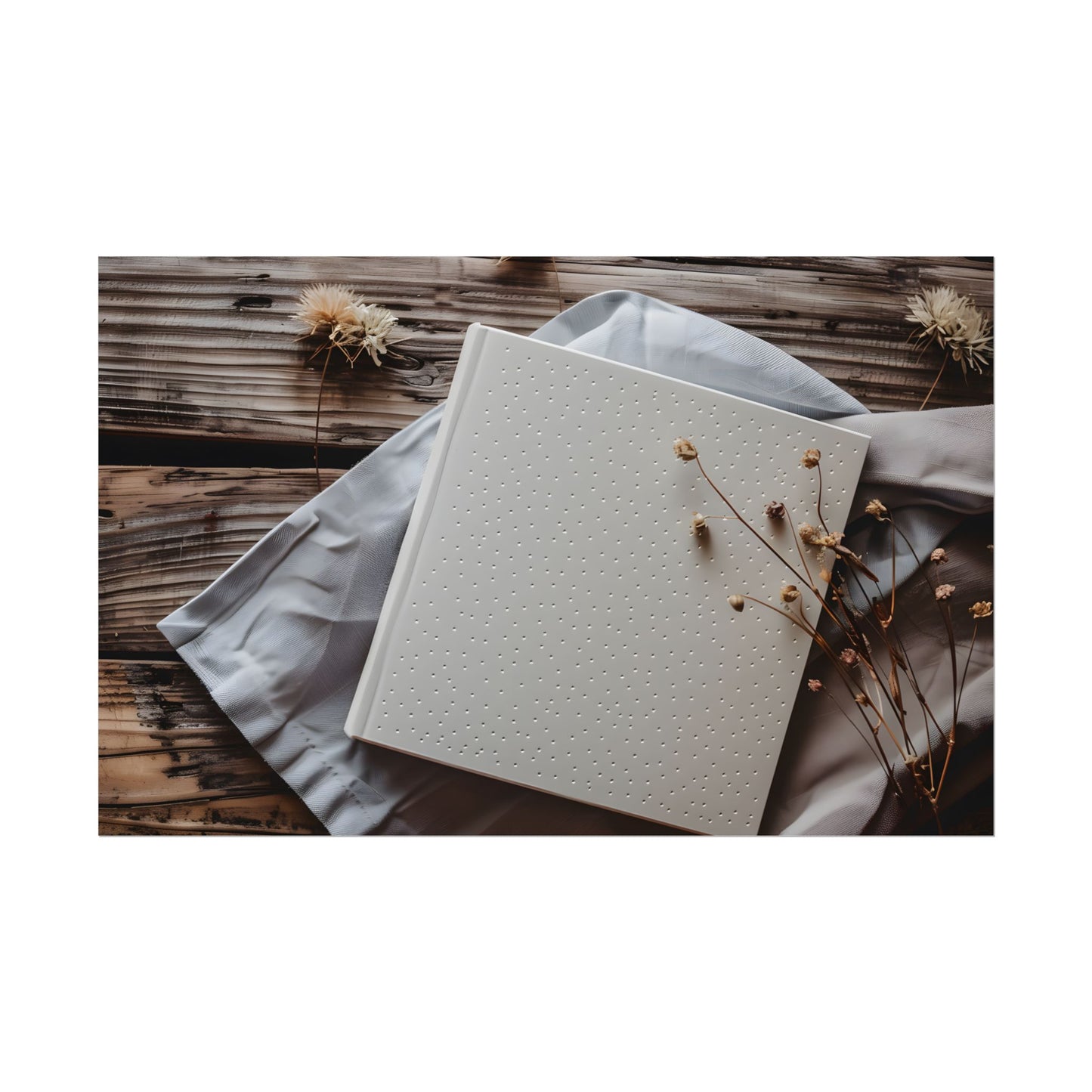 Minimalist Notebook with Embossed Dot Pattern - Poster