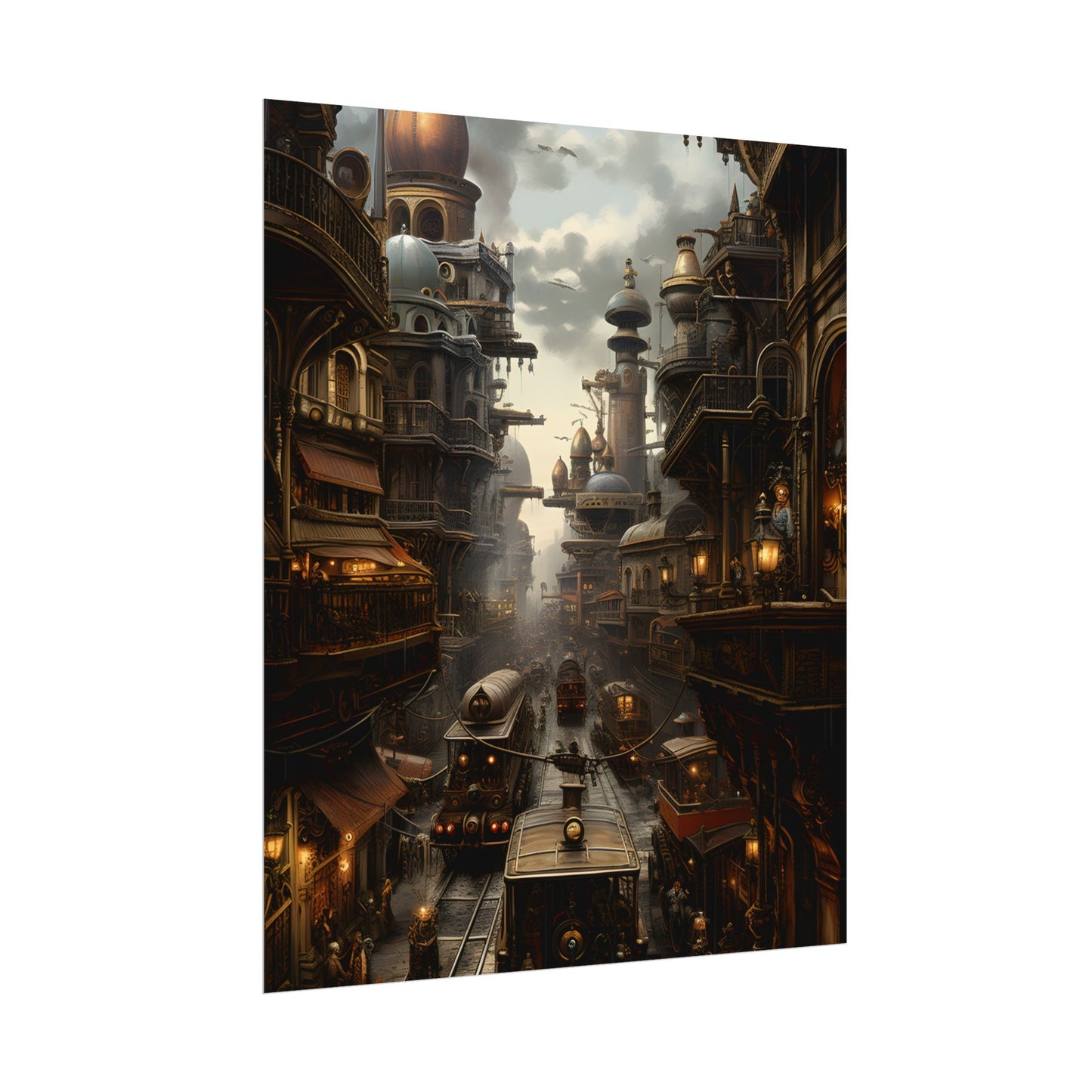 Steampunk Cityscape: Industrial Marvel Artwork - Poster