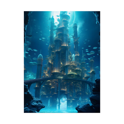 Underwater Futuristic City: Diving into Tomorrow's Metropolis - Poster