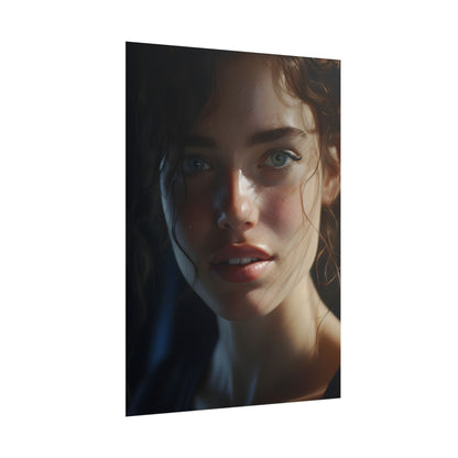 Smiling Portrait of a Woman: Close-Up Art - Poster