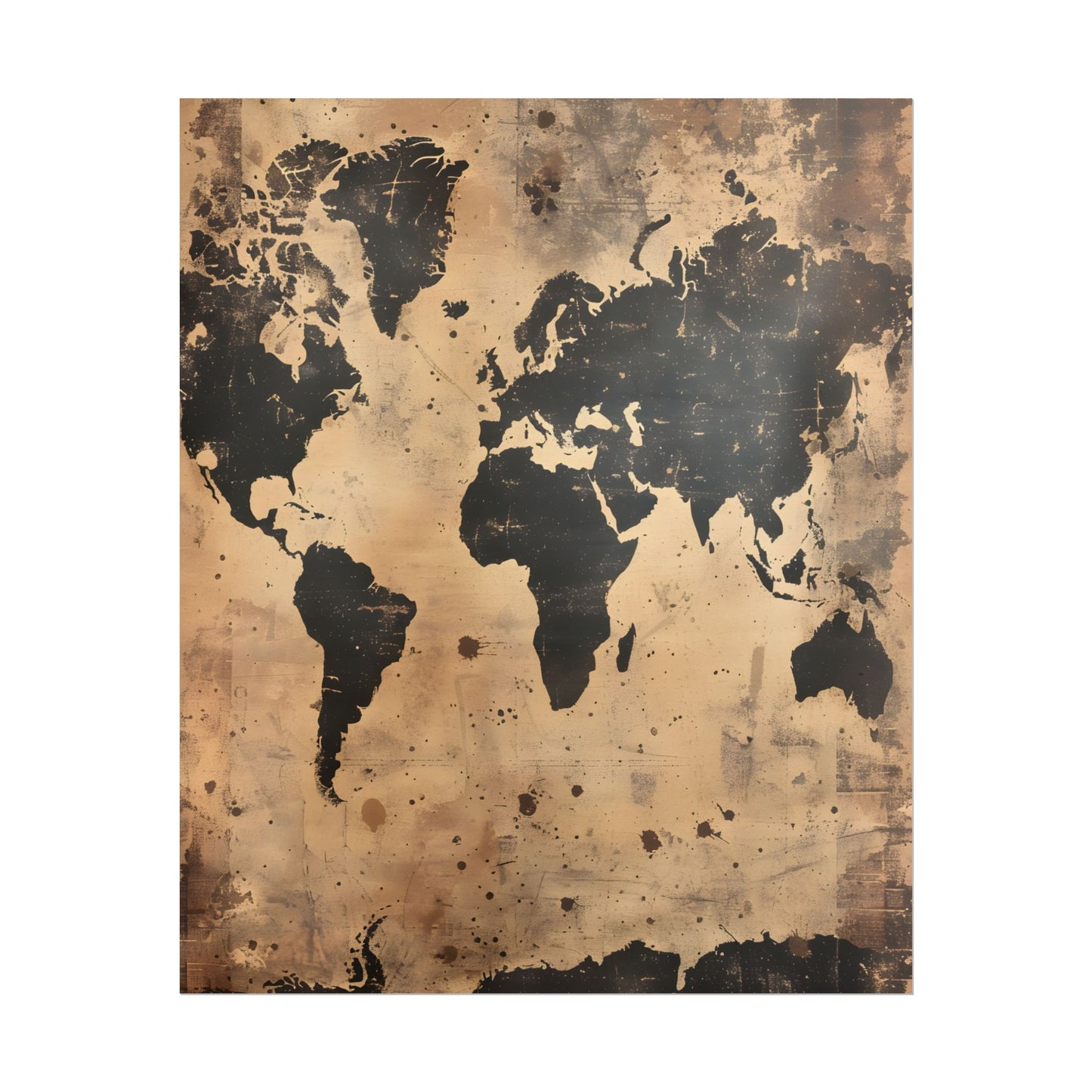 Timeless World Map: Elegant Artwork - Poster