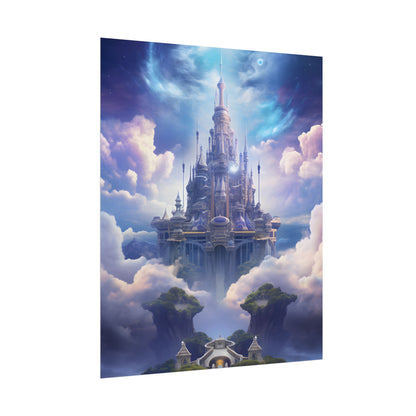 Celestial Fantasy Floating City: Dreamlike Artwork - Poster