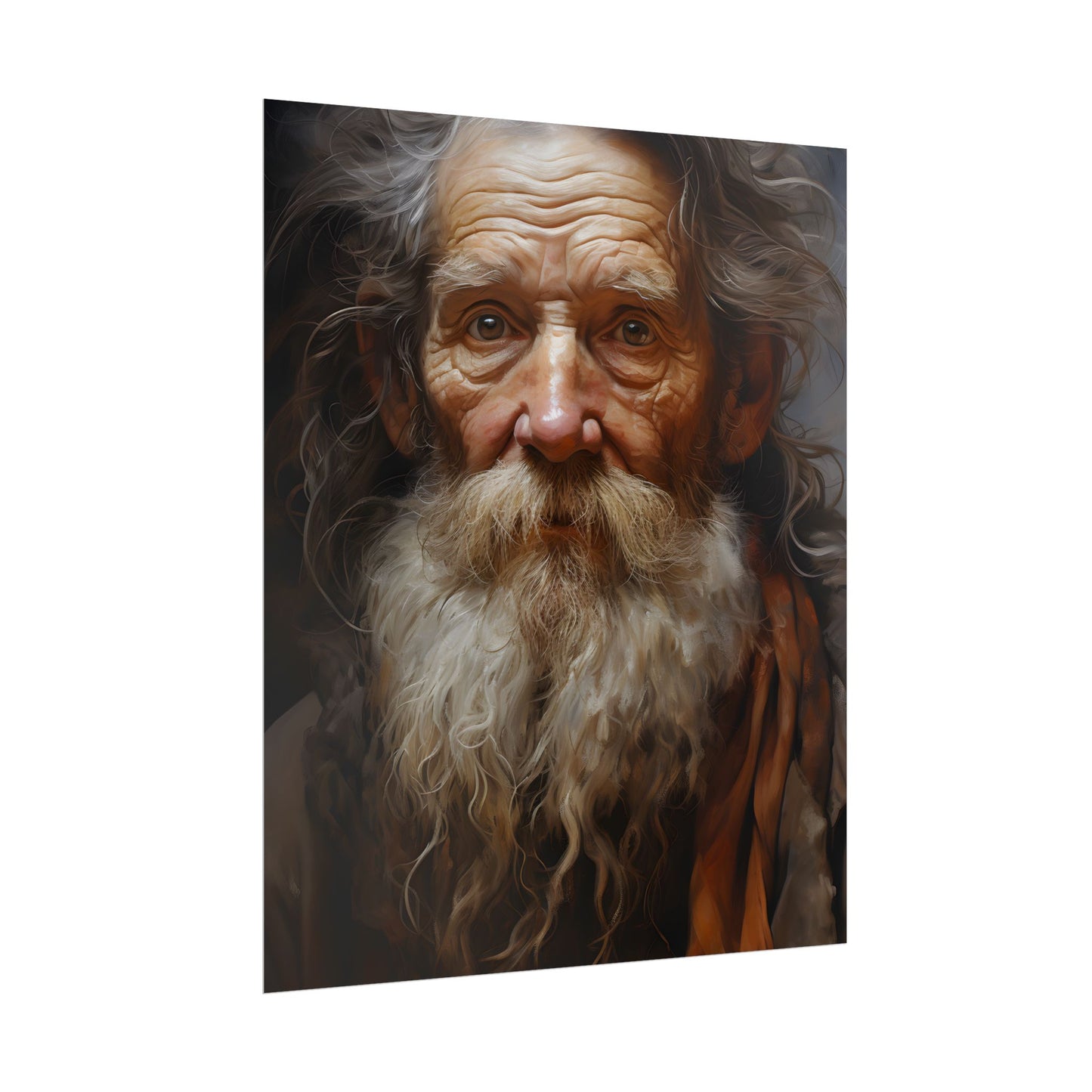 Elderly Wisdom: Realistic Portrait Art - Poster