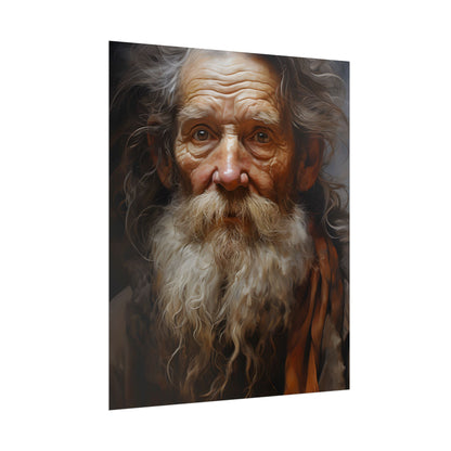 Elderly Wisdom: Realistic Portrait Art - Poster