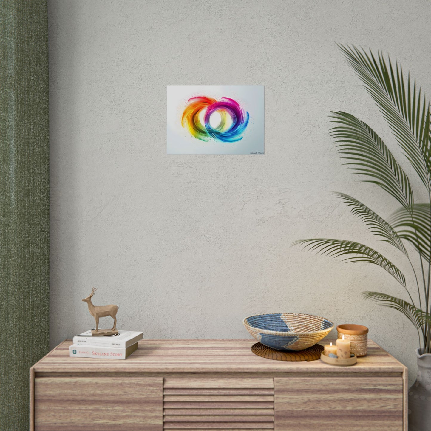 Swirling Colors: Gradient Artwork with Red, Blue, and Yellow Circles - Poster