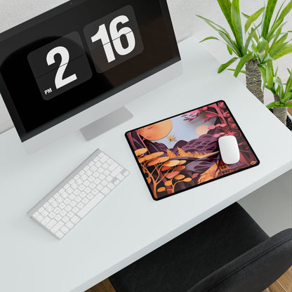Colorful American Landscape: Paper Quilling Artwork in Full Bloom - Desk Mat