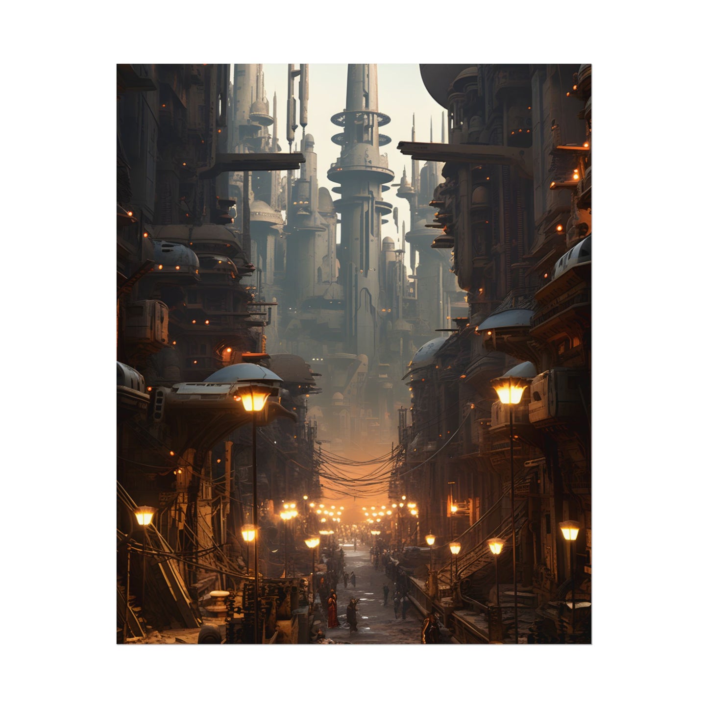 Post-Apocalyptic Steampunk City: Dystopian Artwork - Poster