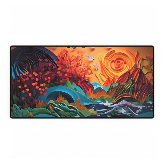 Magical Brown Flower: Quilled Paper Art - Desk Mat