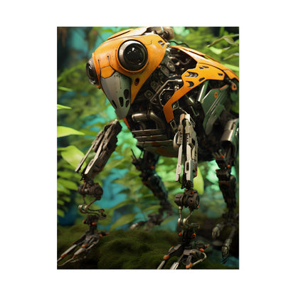 Robotic Wildlife Sanctuary: AI-Operated Guardian in Bloom - Poster