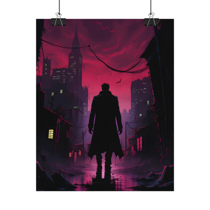 Gritty Urban Scene: Detective in Thought - Poster