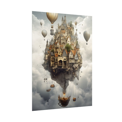 Casual Portrait: Soft Lighting and Light Blue Background - Poster