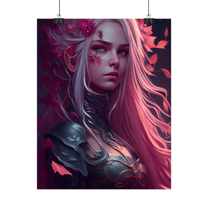 Astonishing Female Portrait with Pink Hair: Artistic Vision - Poster