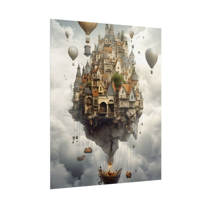 Casual Portrait: Soft Lighting and Light Blue Background - Poster