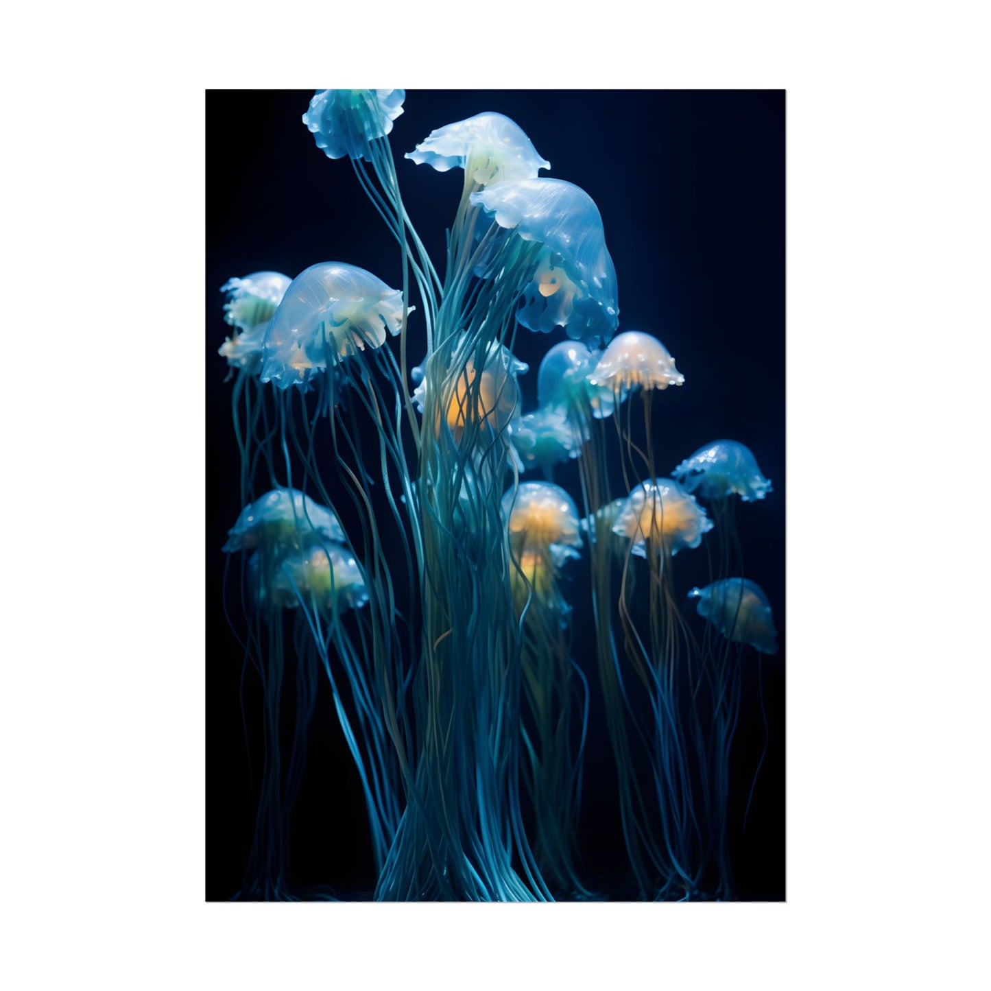 Bioluminescent Oceanic Ballet: Dancer's Magical Night Performance - Poster