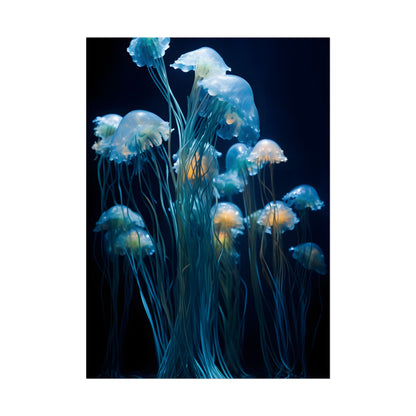 Bioluminescent Oceanic Ballet: Dancer's Magical Night Performance - Poster