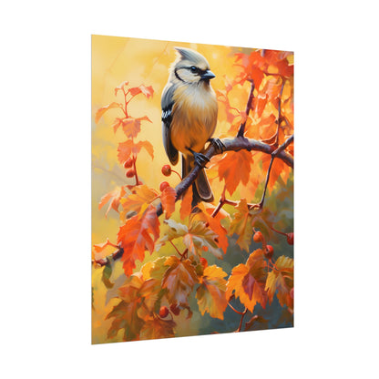Vibrant Oak Branch: Oil Painting of Nature's Serenity - Poster