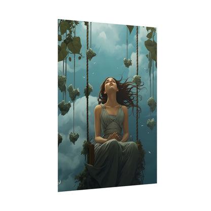 Person at Desk with Laptop: Digital Artwork - Poster