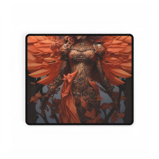 Songbird Guardian: Vibrant Nature Digital Artwork - Desk Mat