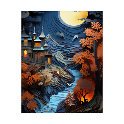 Eye-Catching European Landscape: Realistic Paper Quilling Artwork - Poster