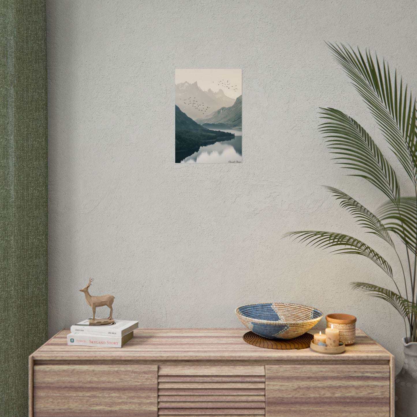 Serene Mountain Lake: A Peaceful Nature Artwork - Poster