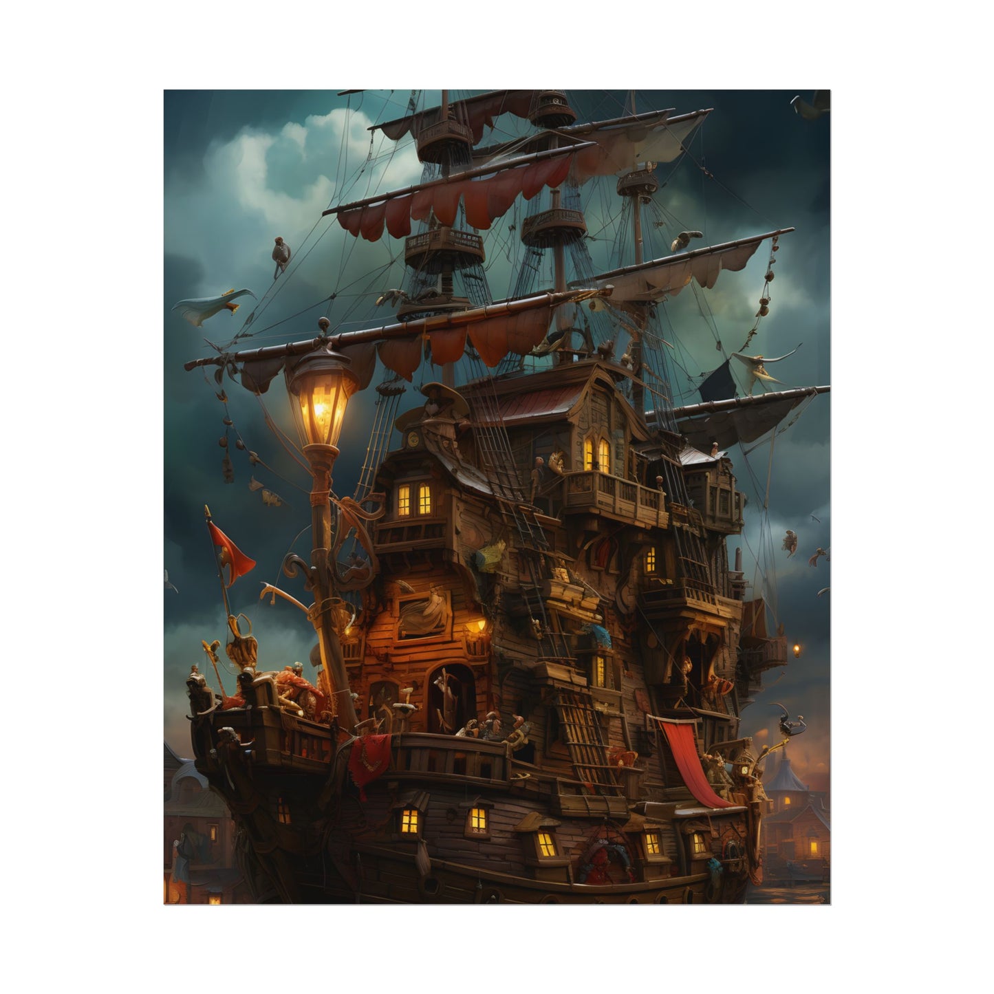 Swashbuckling Time-Traveling Pirates: Traditional Pirate Art - Poster