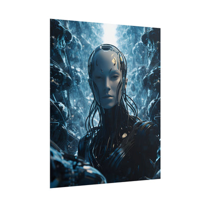 Robot Orchestra Symphony: Futuristic City Digital Art - Poster