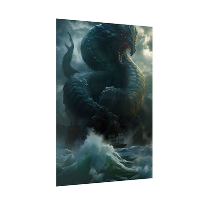 Mythic Sea Monster: Dark Ocean Artwork - Poster