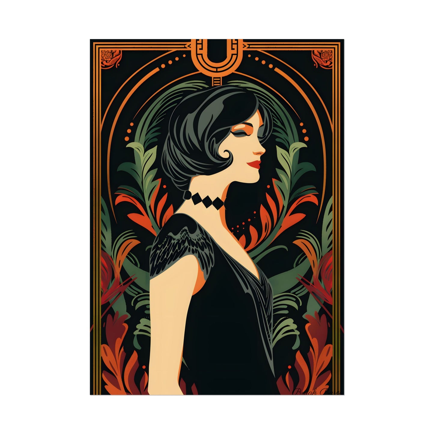 Elegant Vintage Poster: A Woman's Enchanting Presence - Poster