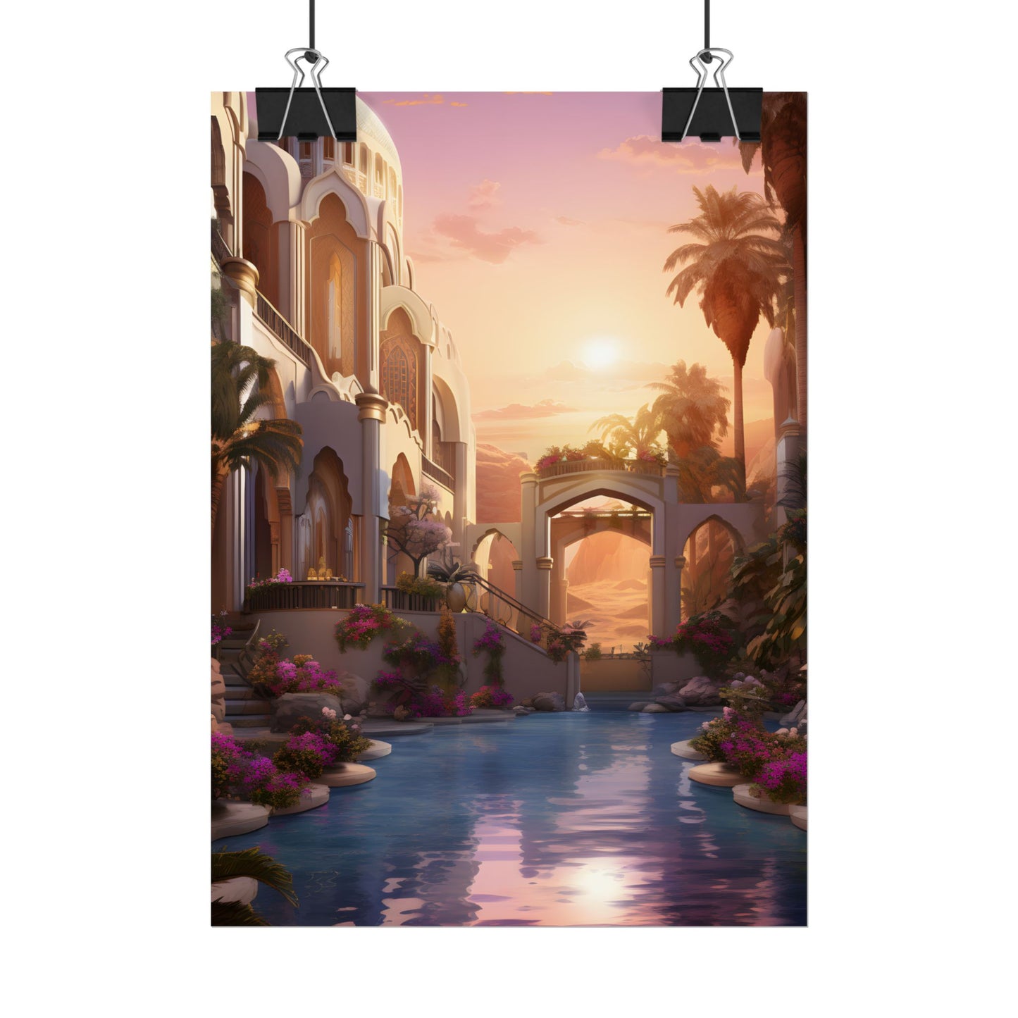 Desert Oasis Serenity: Arabian Nights-Inspired Artwork - Poster