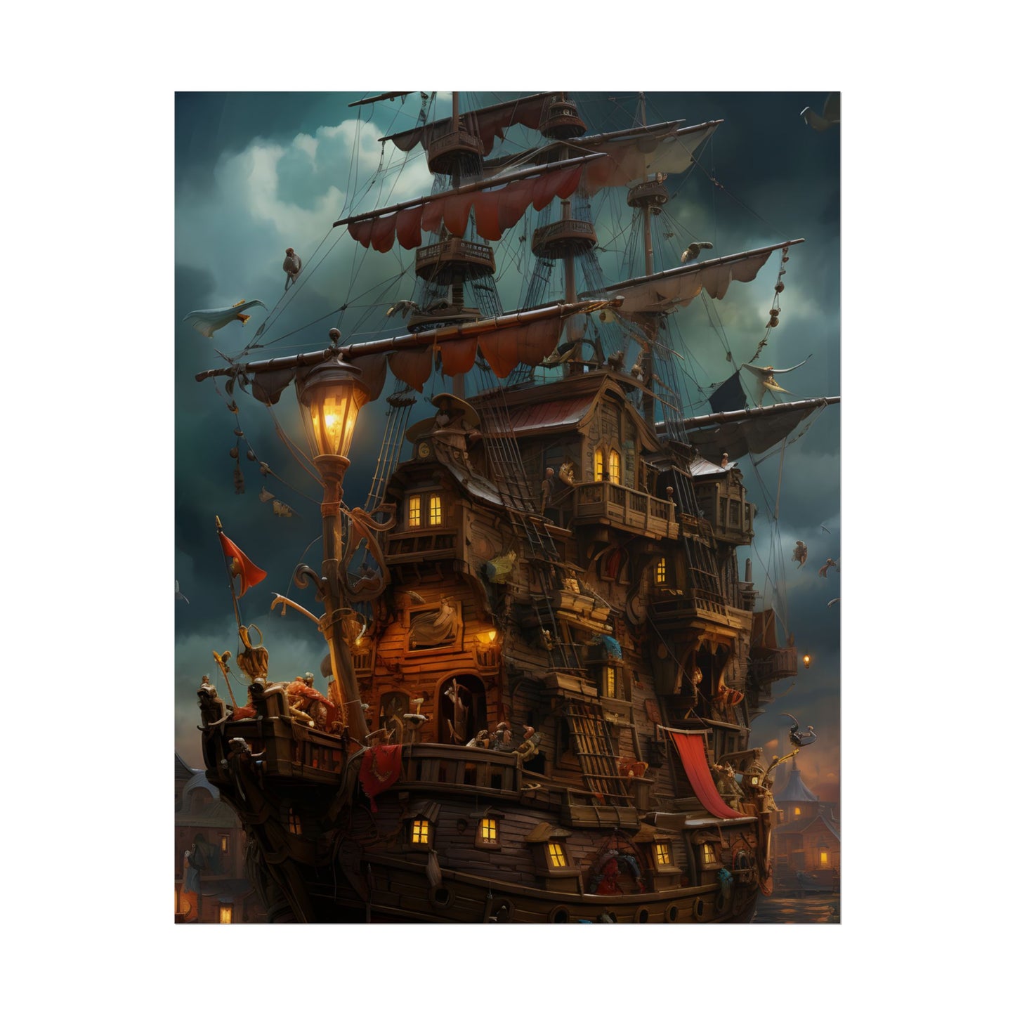 Swashbuckling Time-Traveling Pirates: Traditional Pirate Art - Poster