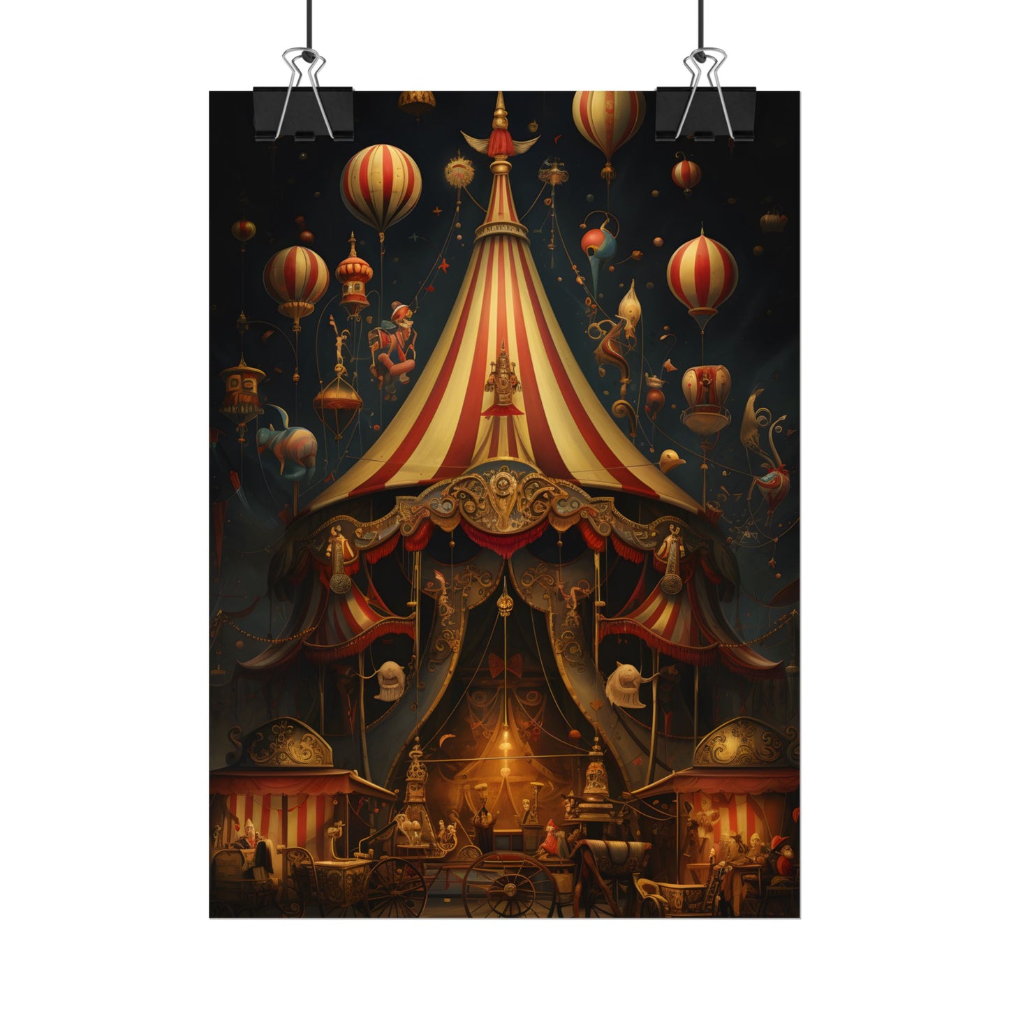 Whimsical Clockwork Circus: Fantastical Art with Vibrant Details - Poster