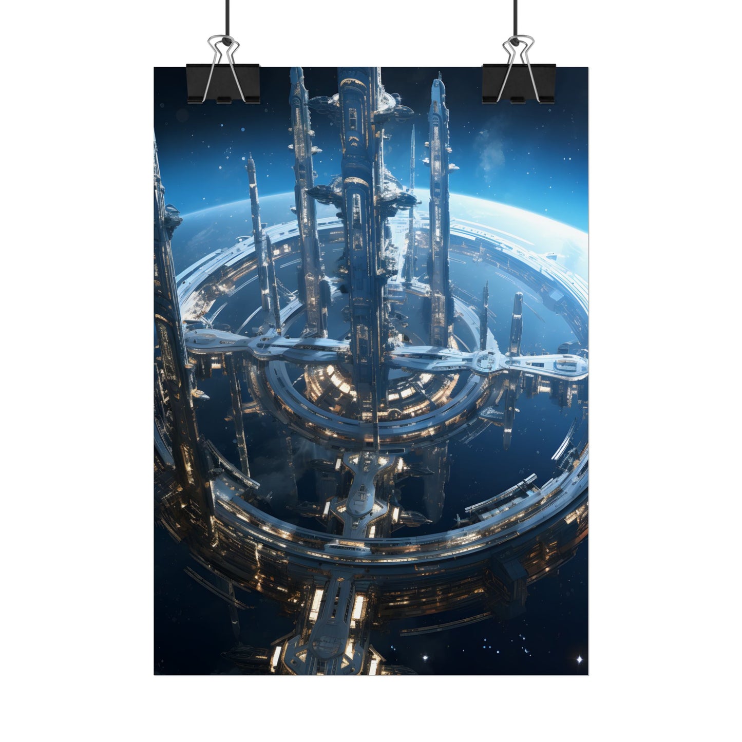 Futuristic Space Station: Aetherial Hub - Poster