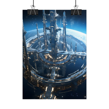 Futuristic Space Station: Aetherial Hub - Poster