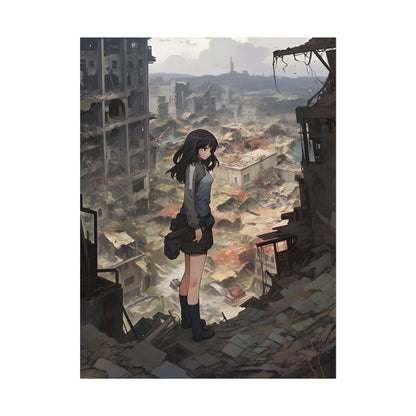 Dramatic Anime Scene: Detailed Bird's Eye View - Poster