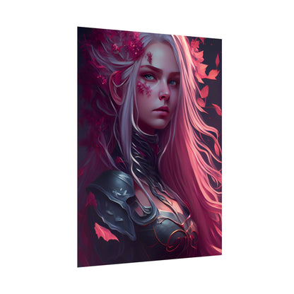 Astonishing Female Portrait with Pink Hair: Artistic Vision - Poster