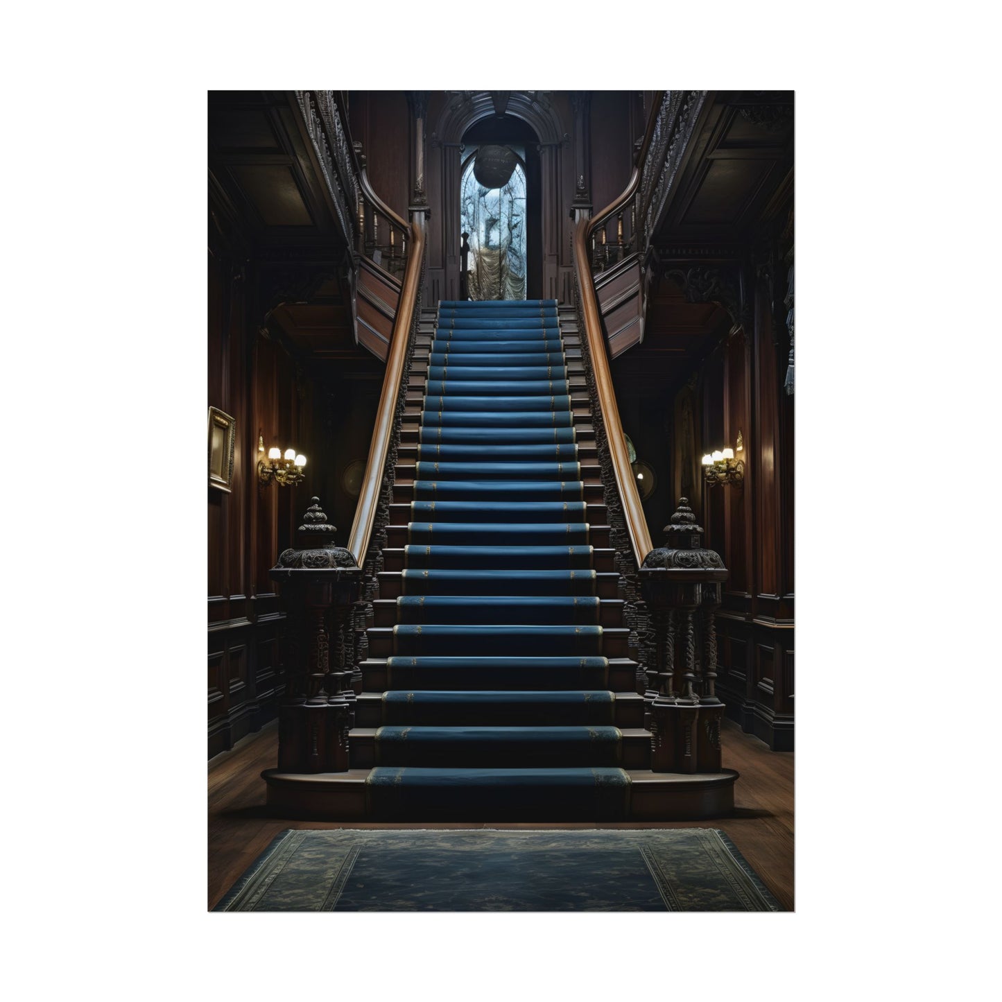 Haunted Gothic Mansion: Spooky Victorian Atmosphere Artwork - Poster